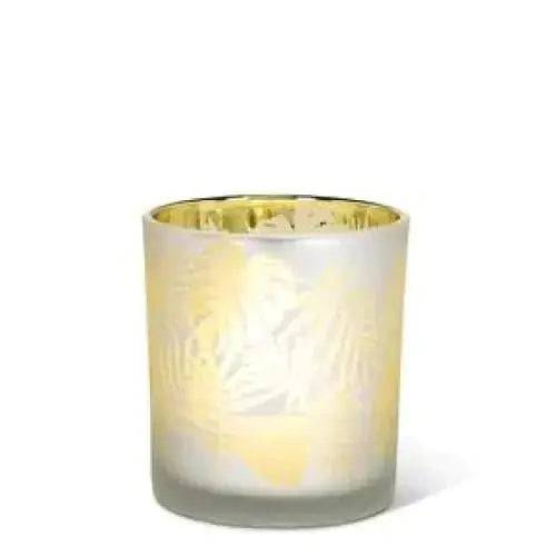 Yellow Frosted Leaf Tealight Holder - Treasures of my HeART