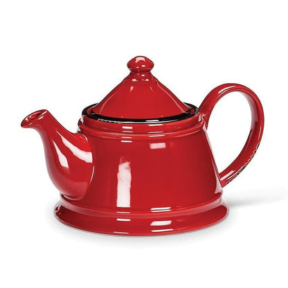 Red Enamel look Teapot Treasures of my HeART