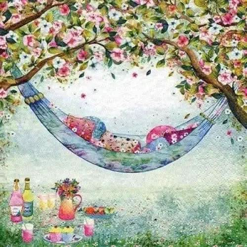 Luncheon Napkins Hammock Print Treasures of my HeART