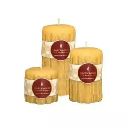 Heritage Drip Natural Beeswax Pillar Candles - Small Treasures of my HeART