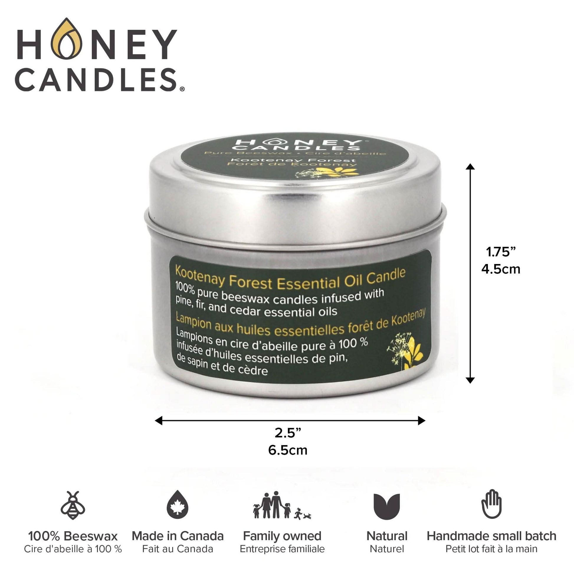 Kootenay Forest Beeswax Candle Tin Treasures of my HeART