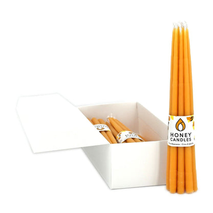 Natural Beeswax 8 in Thin Tapers- 10 pack Treasures of my HeART