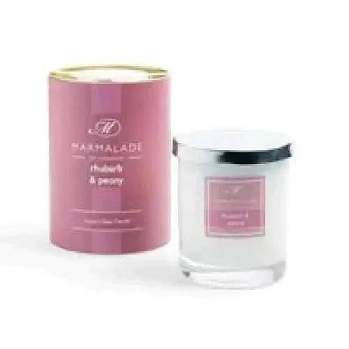 Rhubarb And Peony Large Glass Candle - Treasures of my HeART