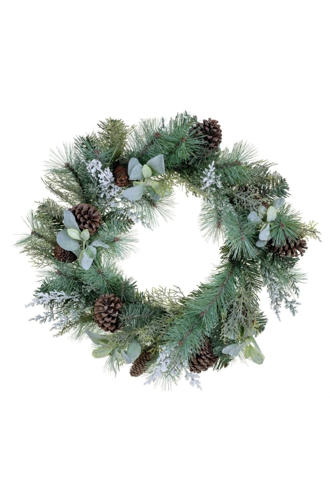 GREEN GLITTERED MIXED PINE TEARDROP WREATH Treasures of my HeART