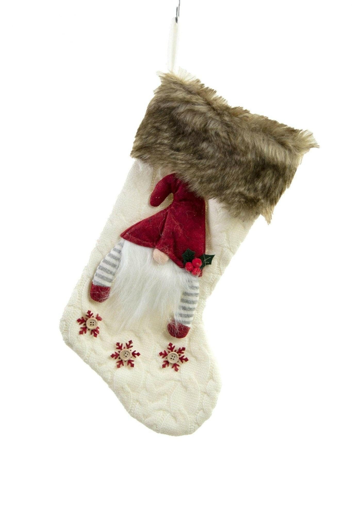 WHITE HANGING STOCKING - Treasures of my HeART