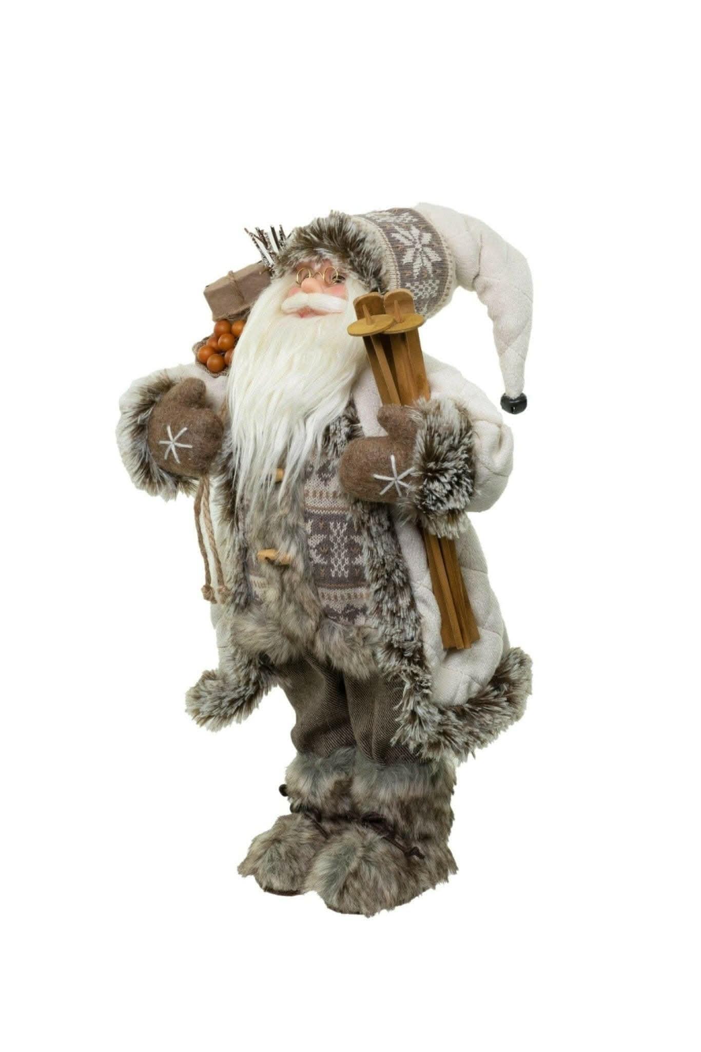 IVORY STANDING FURRY SANTA CLAUS Treasures of my HeART