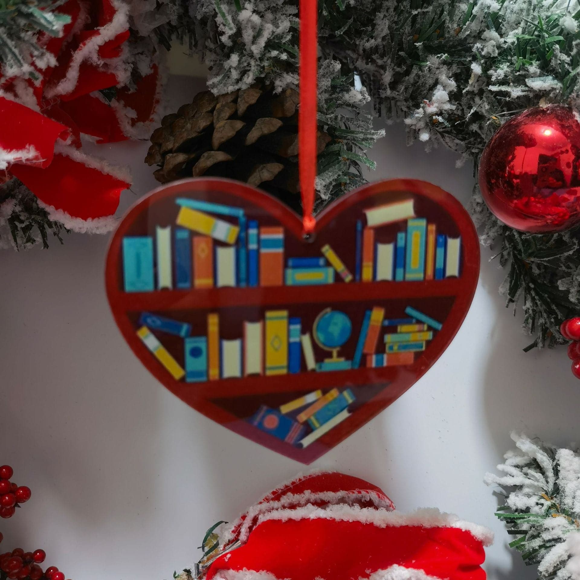 Holiday Decoration Christmas Tree Ornaments Acrylic Pendant Heart-shaped Bookshelf - Treasures of my HeART