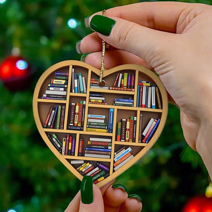 Holiday Decoration Christmas Tree Ornaments Acrylic Pendant Heart-shaped Bookshelf - Treasures of my HeART