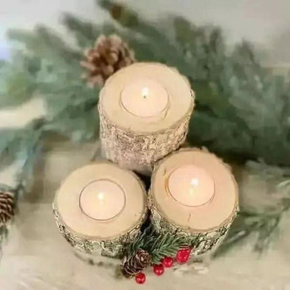 Black Walnut Tea Light Trio With Fraser Fir Scented Candles Treasures of my HeART