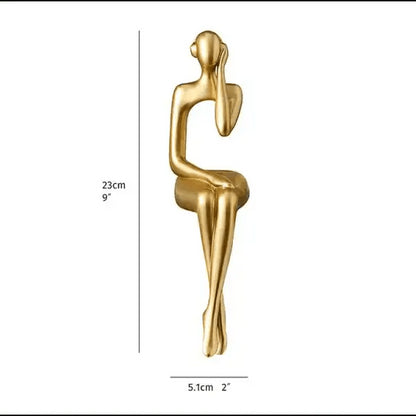 Golden Abstract Sitting Sculpture - Treasures of my HeART